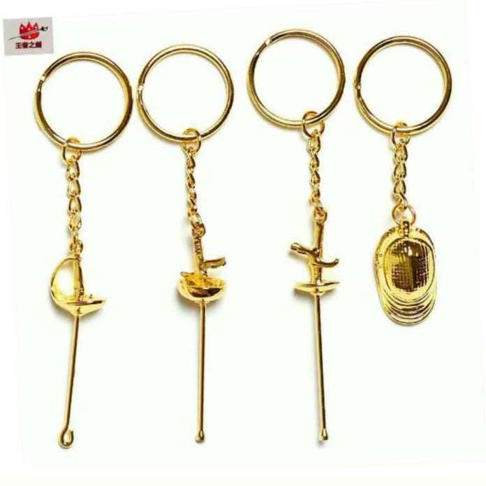 Fencing Equipment Heavy Sword Sword Flower Sword Key Button Pendant Gold Silver Color Creative Small Gift Fancy Fencing Gift-Taobao