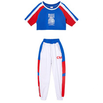 Fall Girl Jazz Dance Costume Children Street Dance Hip Hop Korean version jazz Ruvel girl Long sleeves Out of service