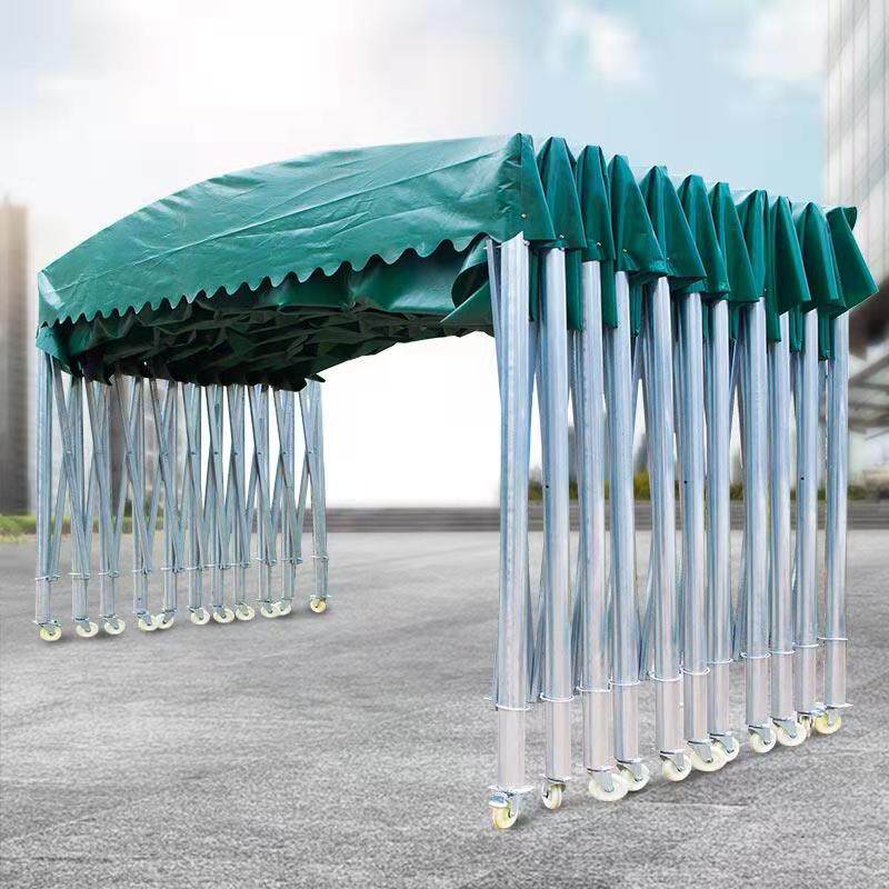Mobile canopy retractable push-pull awning large-scale sunshade activities outdoor large gear tent 6 10 meters car parking shed