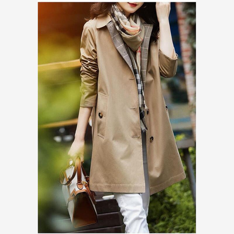 Same Style as Department Store, 2026 Autumn and Winter New Amash Elegant Mid-Length Korean-Style Single-Breasted Trench Coat