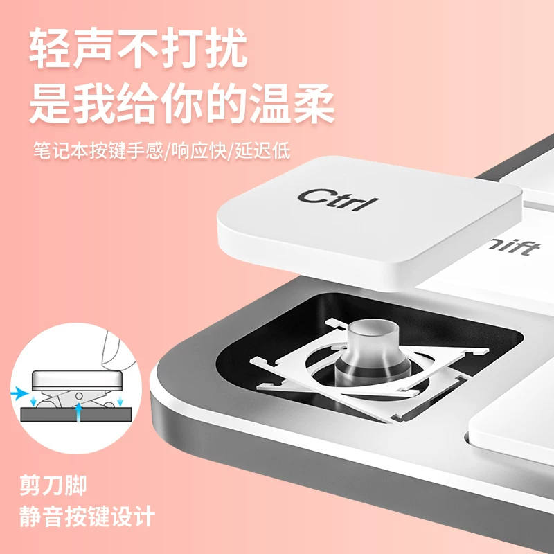 Совместимая ультратонкая переносимая тихая клавиатура, Bluetooth, MacBook