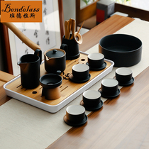 Tough pottery kung fu tea set home simple modern gradient ceramic tea maker teapot tea bowl set