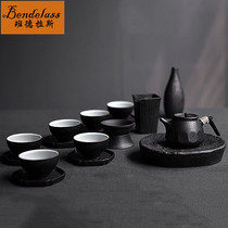 Banderas coarse pottery tea set set whole set of tea set pot bearing dry bubble table Japanese teapot water storage tea tray home