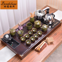 High-grade retro ceramic kung fu tea set household solid wood tea tray tea pot full automatic simple Tea Sea tea table