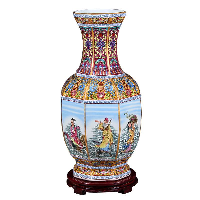 Archaize powder enamel vase jingdezhen ceramic bottle furnishing articles sitting room TV ark, rich ancient frame of new Chinese style decoration porcelain