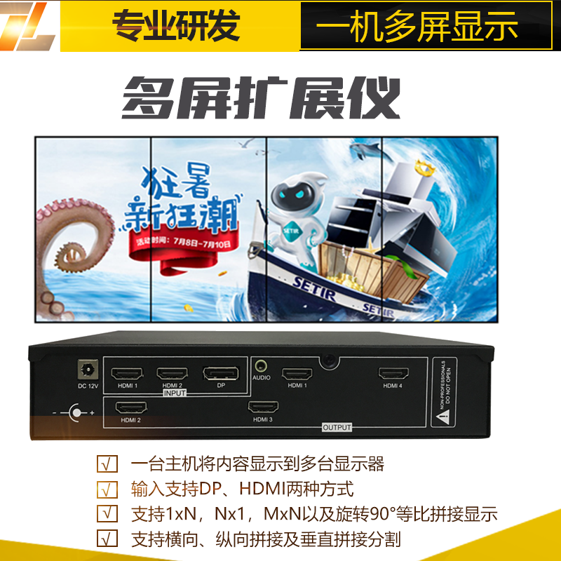 HDMI Multi-Screen Splicing Processor 2 3 4 6 Ways Multiscreen Treasure Multiscreen Extendeters Projector Splicing Fusion 4K