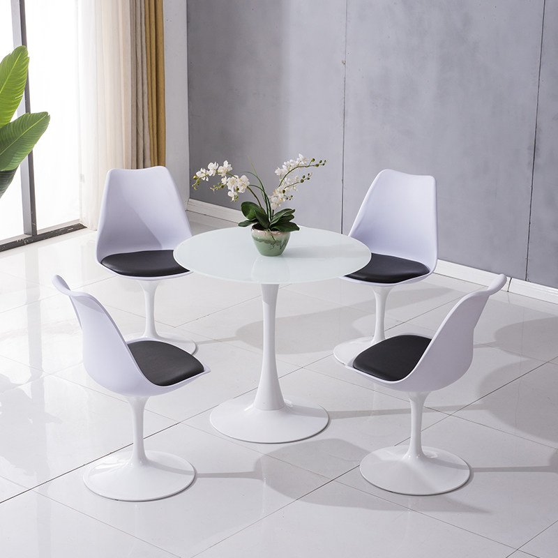 Nordic Minimalist Talks Table And Chairs Portfolio Office Guests Small Roundtable Casual Sample House Display Centre Reception A Table Four Chairs