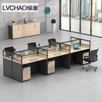 Screen desk simple modern single table and chair combination 4 people computer desk office staff work Furniture