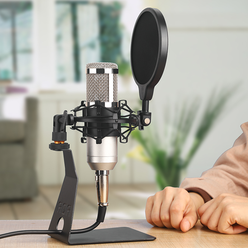 Capacitive microphone holder shockproof frame universal desktop cantilever with anti-spray mesh small milk bottle microphone adjustable Mimi