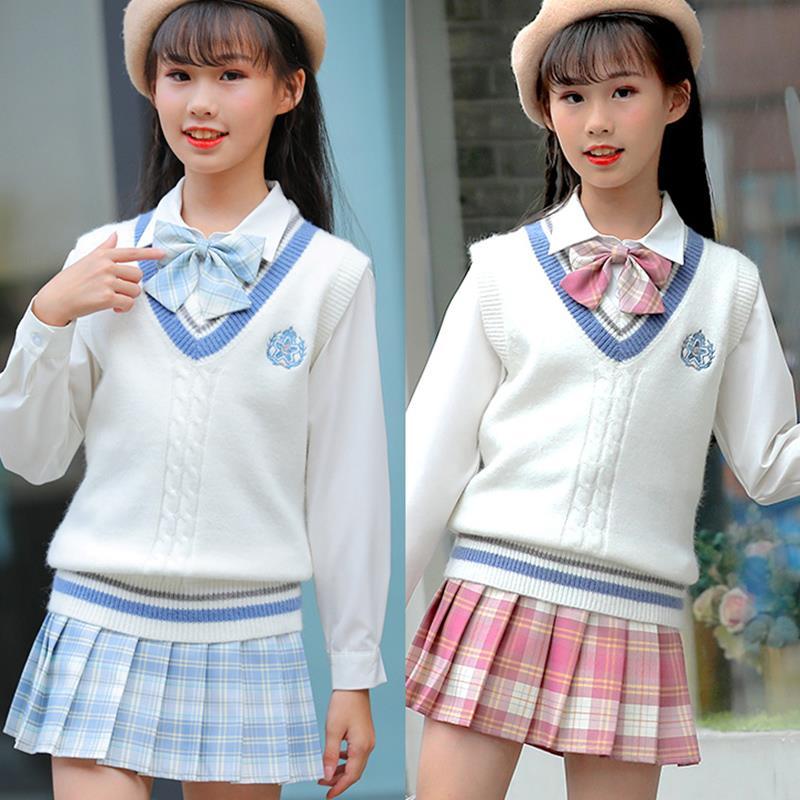 New 2021 girls jk uniform sweater vest suit Children sailor suit College style school uniform Zhongda Tong Ocean school