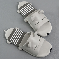 Summer home slippers male couple indoor fashion home bathroom non-slip bath Mens cartoon slippers to wear outside