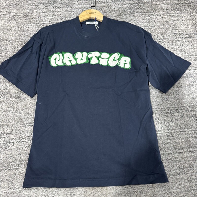 Authentic Nautica White Sail Japanese Unisex Trendy Letter Silhouette Short-Sleeve T-Shirt Tw3216