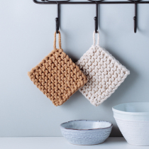 Coffee coaster breakfast set vase thickened thick cotton thread gourmet photography pose can be hung with Western dessert ins tray