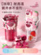 Strawberry Bear Children's Water Cup for Girls, High Aesthetic Value, Summer 2024 New Model, Special Double-Drink Straw Cup for Elementary School Students