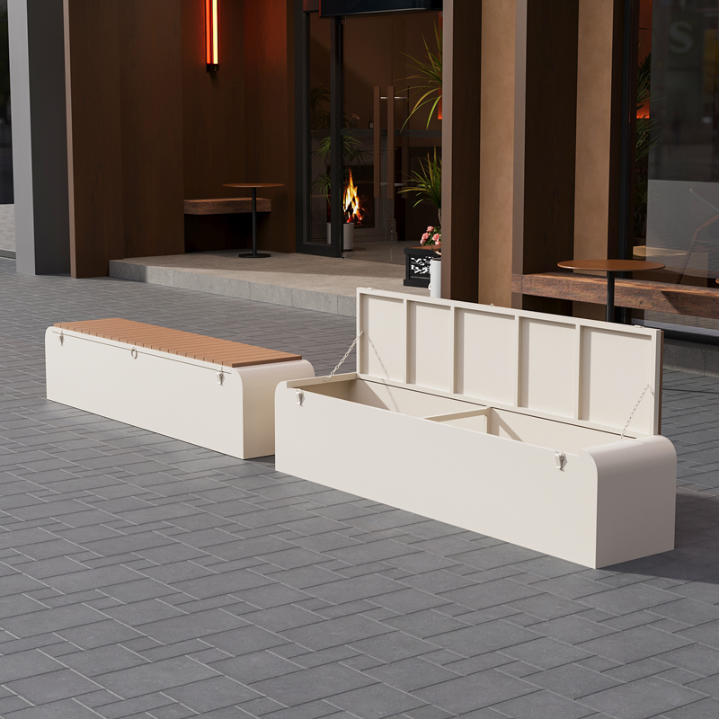 Park Bench Outdoor Bench Storage Cabinet Seating Bed and Breakfast Hotel Square Terrace Outdoor Storage Box Leisure Bench