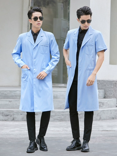 Летний белый халат, тонкая химическая униформа врача для школьников для работы, короткий рукав, делается под заказ, с печатью вашего логотипа, подходит для студента