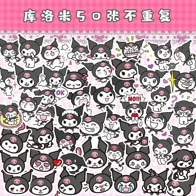 Прозрачная наклейка для мобильного телефона с изображением Hello Kitty, санрио, мультяшная водостойкая наклейка