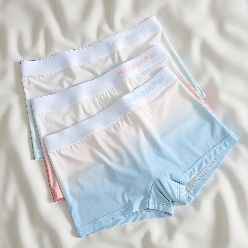 Summer Breathable Ice Silk Women's Underwear, Large Size, Summer Girls' Student Sports Safety Crotch Boxer Shorts Summer Breathable Ice Silk Women's Underwear, Large Size, Summer Girls' Student Sports Safety Crotch Boxer Shorts