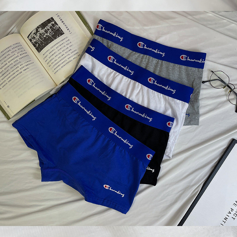 Four corner briefs Women's Les handsome t neutral long suede cotton breathable medium-high waist sports pure cotton antibacterial and no marks 4-corner pants head