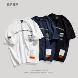 EFRP Летняя хлопковая трендовая футболка для школьников, оверсайз, короткий рукав, в корейском стиле