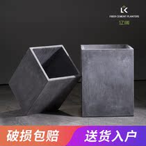  Square cement flower pot Nordic style courtyard simple outdoor king-size living room floor basin Clearance cement basin