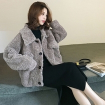 Autumn Winter New Big Code Women Dress Slightly Fatter Girl Wearing lap suit Fat younger sister Conspiculy Lamb Wool Plus Suede Coat Woman