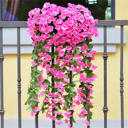 Симуляция фиолетовая локальная локальная винограда пластическая фальшивая цветочная стена висят в детском саду балконы колонна Стенная стена Висо