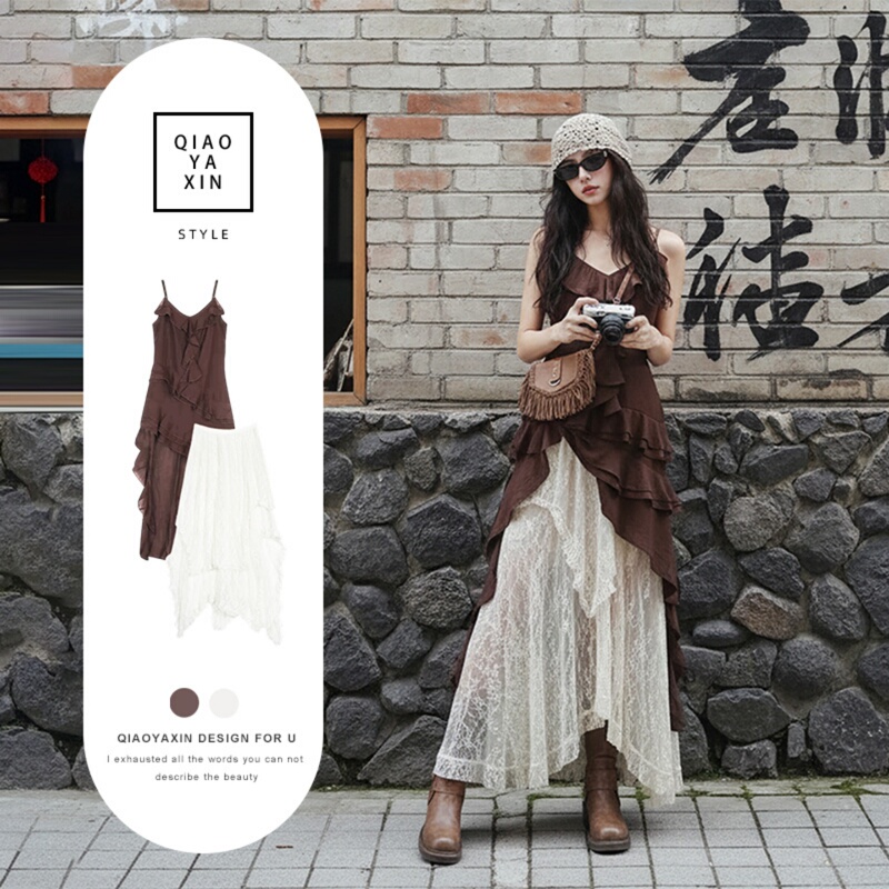 Sichuan-Western Xinjiang Wasteland Style Suspender Dress for Women 2026 New Early Summer Unique and Beautiful Small Suit Sichuan-Western Xinjiang Wasteland Style Suspender Dress for Women 2026 New Early Summer Unique and Beautiful Small Suit