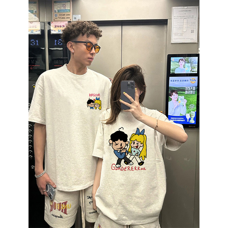 Unique Couple T-Shirts 2026 New Summer Niche Design High-Quality Short-Sleeved Summer Wear ins