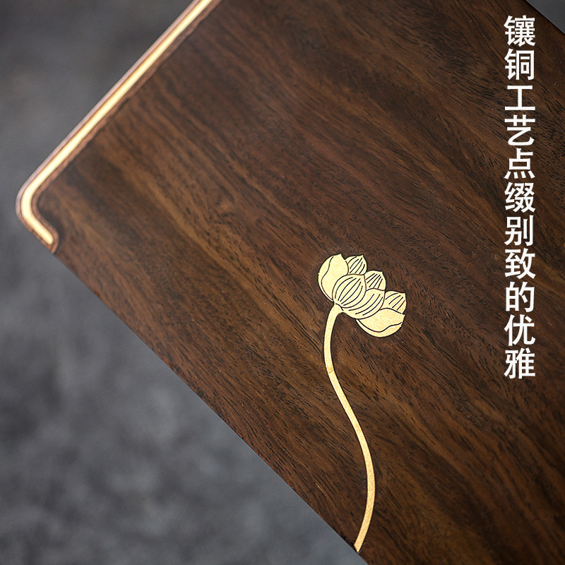 Simple dream ShuYu rhyme ebony tea tray tea pot of bearing dry mercifully small I and contracted for solid wood home tray