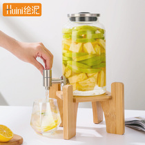 Cold kettle with faucet large capacity high temperature resistant glass sparkling wine jar special sparkling bottle