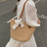 Вместительная и большая соломенная сумка через плечо, пляжная корзина, пляжный стиль