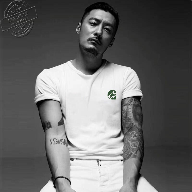 Yu Wenle short-sleeved t-shirt men's fashion Korean version large size half sleeve Harajuku style fashion personality casual white Port style T-shirt