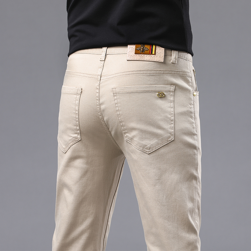 Italian High-End Ice Silk Khaki Jeans for Men, Summer Thin Slim-Fit Stretchy Lyocell Casual Pants Italian High-End Ice Silk Khaki Jeans for Men, Summer Thin Slim-Fit Stretchy Lyocell Casual Pants