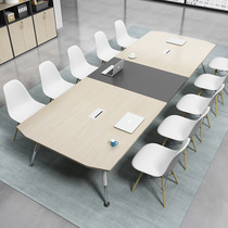 Office furniture small conference table long table simple modern long table negotiation desk conference room table and chair combination