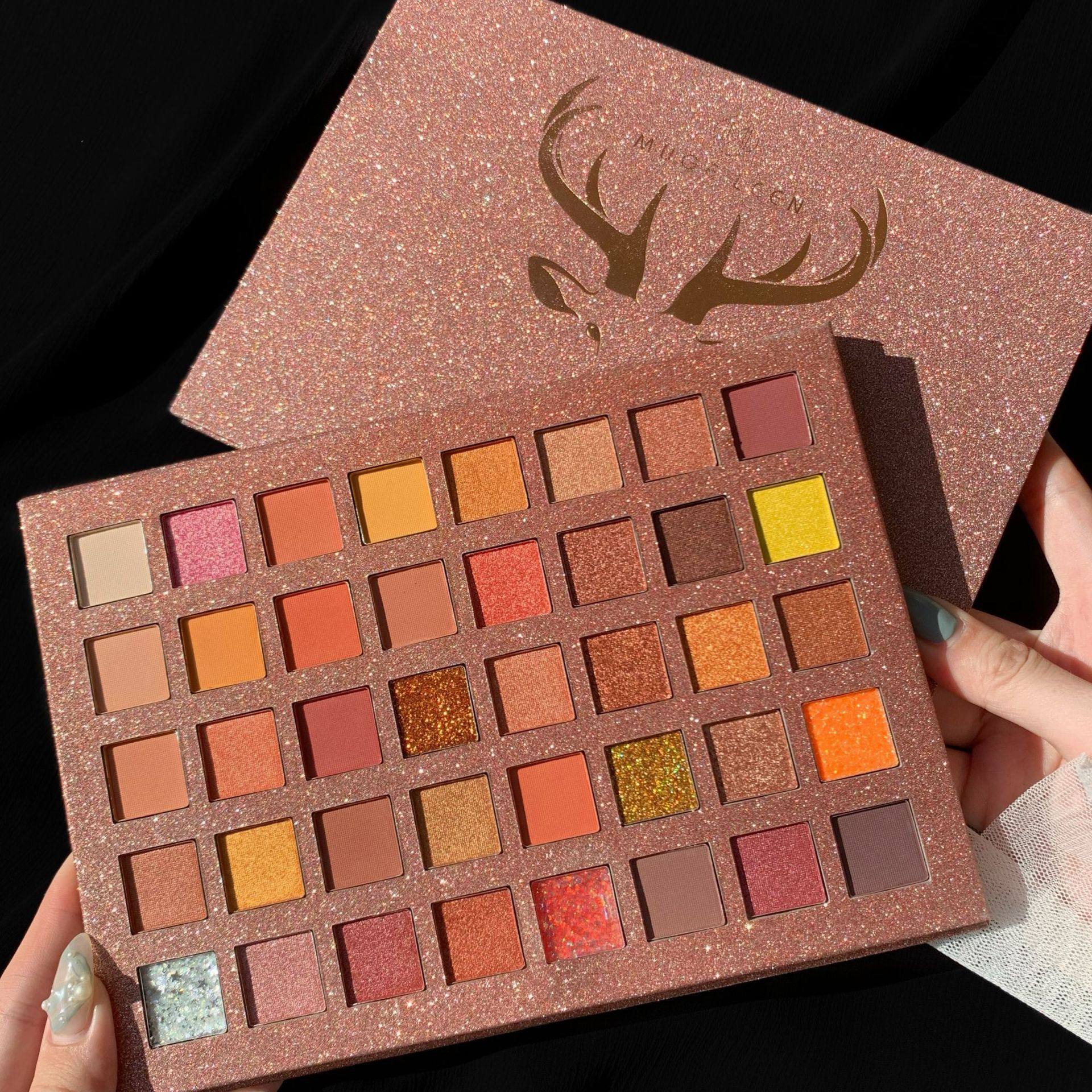 Super Fire Deer Desert Dusk Rose Gold Matte Pearlescent Eyeshadow Little Red Book Douyin Same Eyeshadow Palette Makeup