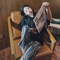 House deer original summer new short sleeve trousers pajamas womens ins Wind Net red explosive 2021 home clothing set