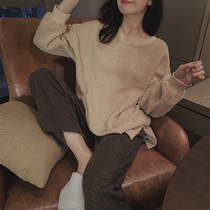House deer autumn and winter pajamas women 2020 new coral velvet home Clothing Spring and Autumn women casual can wear suit