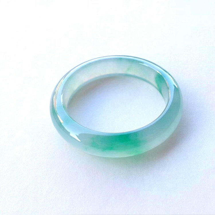 Natural ice species floating green flower jade bracelet Myanmar old pit a goods round jade bracelet pendant female model with certificate
