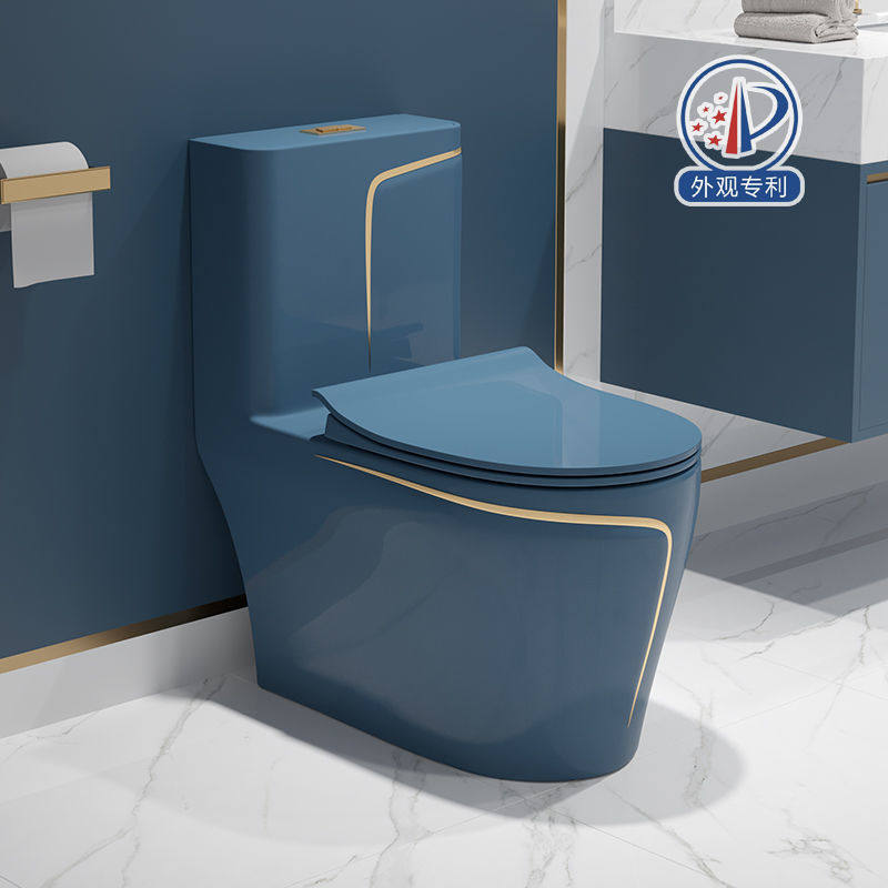 Blue toilet household ceramic color adult pumping personality water-saving siphon type deodorant toilet toilet powder room