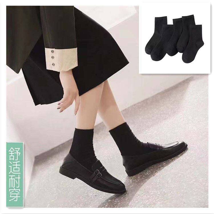 Socks Day Department Short Sox Black abrasion resistant Short-cylinder Sport Soft Sister College Wind Spring Summer Teenage Girl with small leather shoes