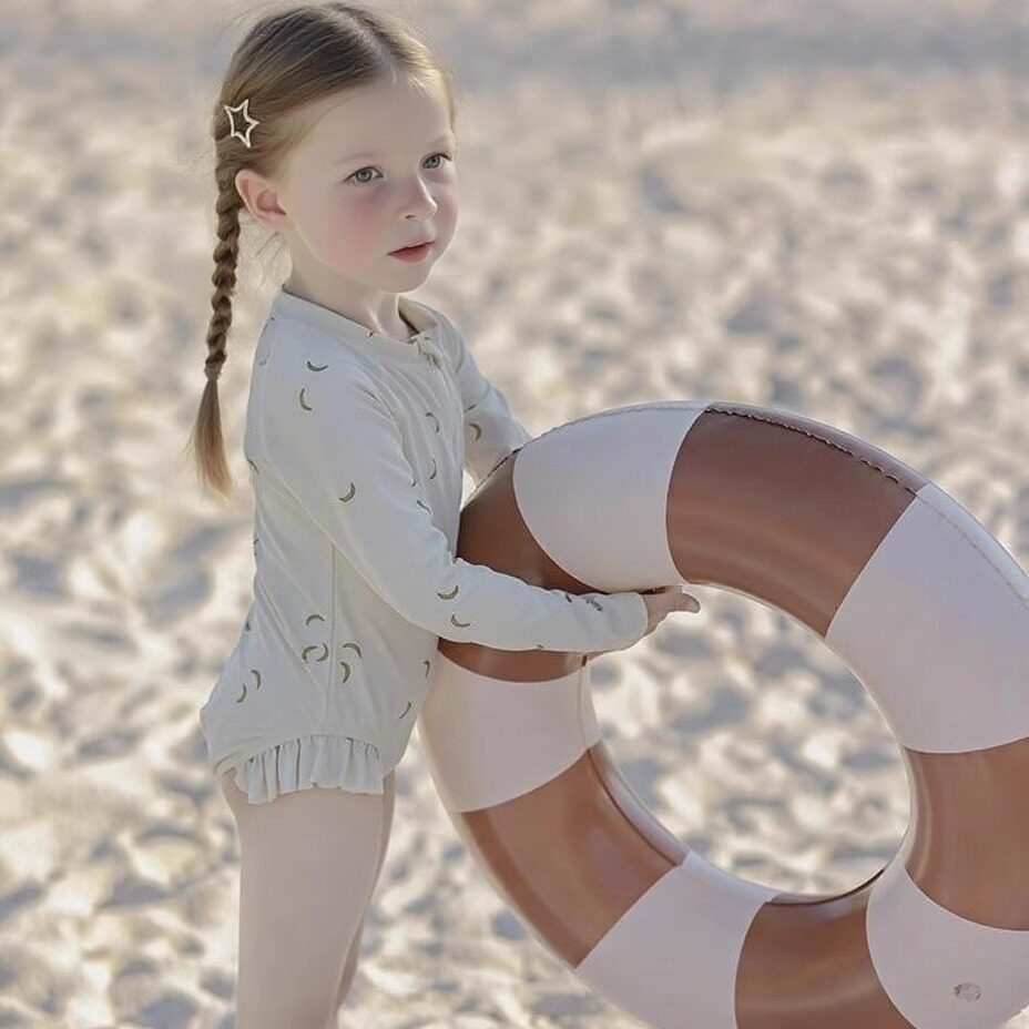 AMLLIVE children's and girls' one-piece swimsuit cute baby A-class quick drying sun protection vacation hot spring swimsuit