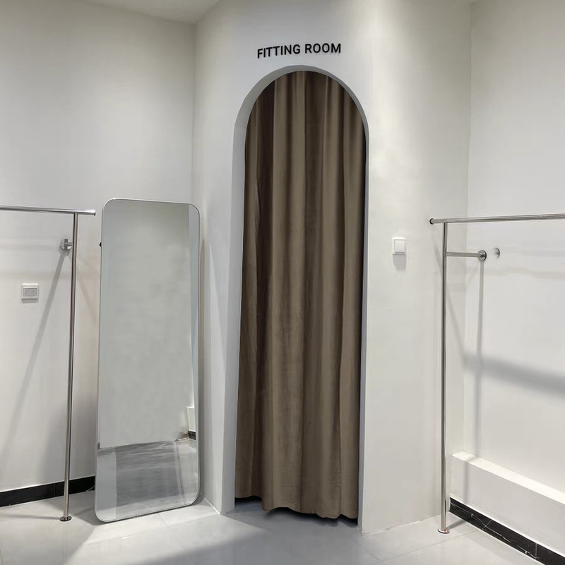 High-End Brown Velvet Clothing Store Fitting Room Door Curtain, Arched Door and Window Curtain, Women's Clothing Store Dressing Curtain, Partition Curtain High-End Brown Velvet Clothing Store Fitting Room Door Curtain, Arched Door and Window Curtain, Women's Clothing Store Dressing Curtain, Partition Curtain