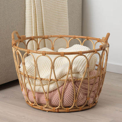 ins real rattan storage basket dirty clothes SNIDAD Snida basket modern Nordic rattan handmade storage