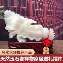 Natural jade cabbage ornaments open housewarming gift living room wine cabinet porch new Chinese style feng shui financial decorations