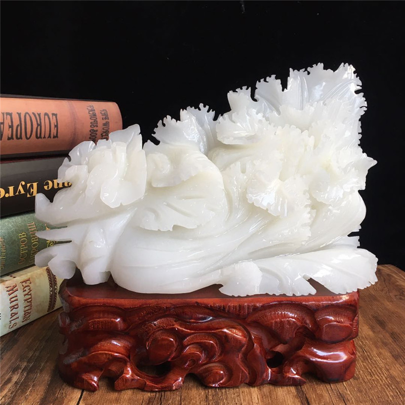 Jade Lucky Cabbage Ornament Home Office Living Room Shop Opening Gifts New Chinese Style Hundreds of Fortune Decorations