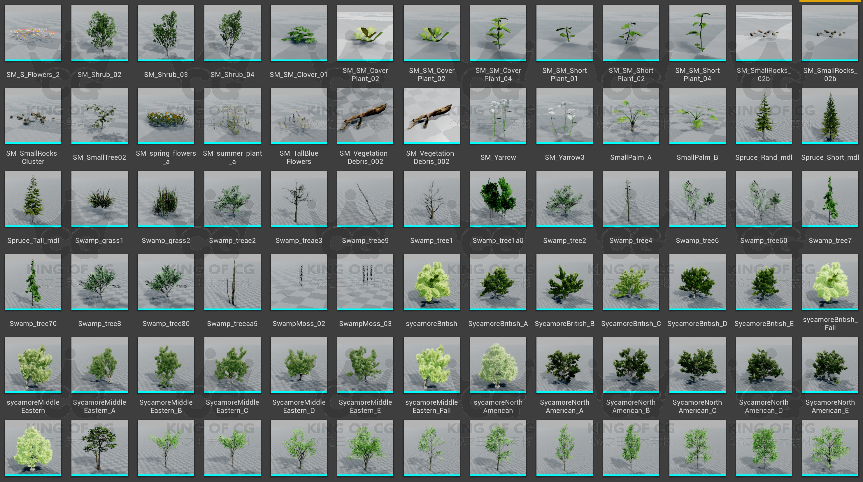 图片[17]-ue4虚幻商城植物花草树木落叶杂草鲜花植被杂木蘑菇自然物大合集-cg男孩