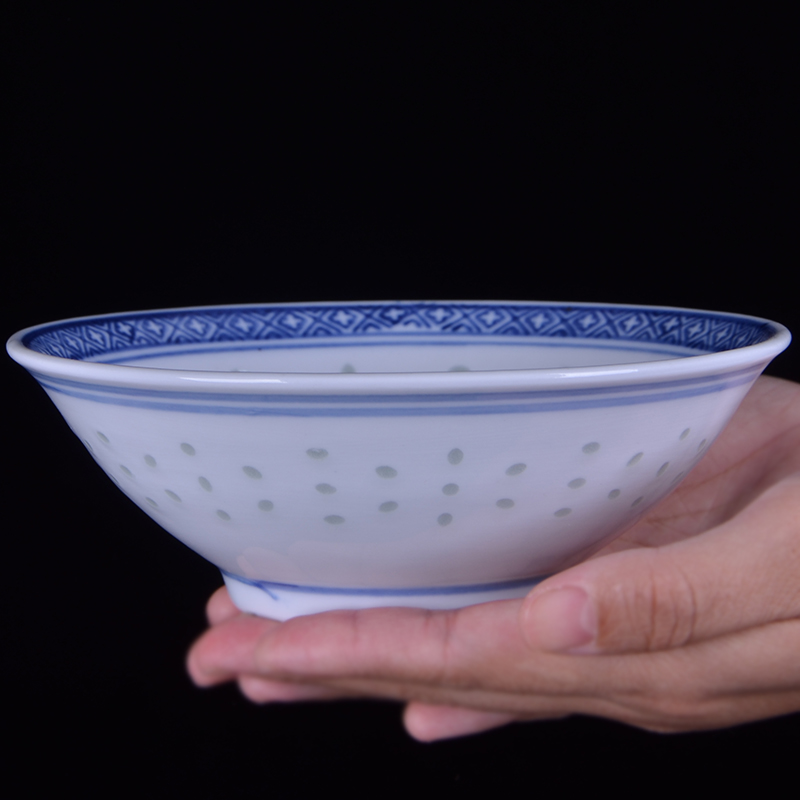Shallow bowl of blue and white porcelain bowls suit dragon jingdezhen ceramic household custom printed logo adult traditional dish bowl