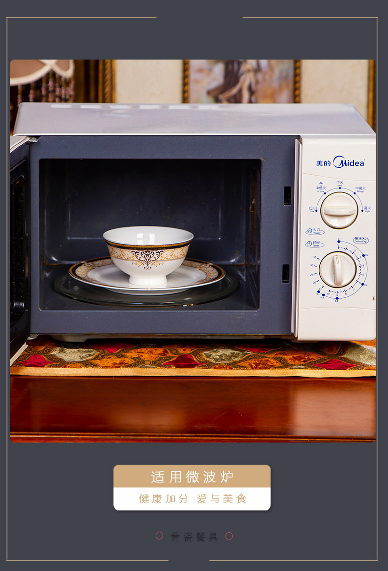 Dishes suit household European modern web celebrity China housewarming gifts ceramic dinner set bowl of ipads China tableware