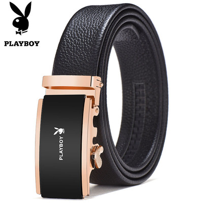 花花公子皮带男士自动扣合金腰带韩版百搭休闲商务裤带中青年腰带